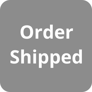 the text "order shipped" on a dark grey square